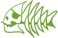 hBARSCI Fish Bones Vinyl Decal - 5 Inches - for Cars, Trucks, Windows, Laptops, Tablets, Outdoor-Grade 2.5mil Thick Vinyl - Lime