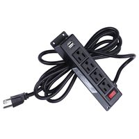 Power Strip with USB,Beesmall 4 Outlets 2 USB Ports, 10 ft Heavy Duty Surge Extension Cord, Wall Mountable The Desk Table, Workbench, Nightstand,