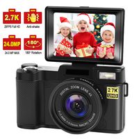 Digital Camera Vlogging Camera with YouTube 24MP 2.7k Full HD Camera with Flip Screen 180 Degree Rotation (s1)