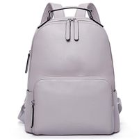 BOSTANTEN Genuine Leather Backpack Purse for Women Travel Large College Shoulder Bag Grey
