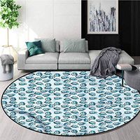 RUGSMAT Clock Area Rugs Ring 3D Non-Slip Rug,Cartoon Style Watches Vintage Non Slip Rug Round-55