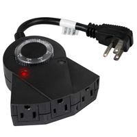 Minetom Outdoor Light Sensor Timer, Weatherproof 13 Amp Heavy Duty Mechanical Timer for Christmas Lights Outdoor and Indoor, UL Listed, Black