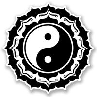 2 x 20cm/200mm Yin Yang Vinyl Sticker Decal Laptop Travel Luggage Car iPad Sign Fun #5235