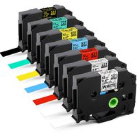 7-Pack Replace 12mm 0.47 Inch Laminated TZ Color Tape Compatible Brother P-Touch PTD210 PTD400 PTH110 PTD600 1880 Label Tape TZe-131 231 334 431 531 631 731 - Clear/White/Black/Red/Blue/Yellow/Green