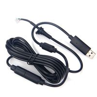 GAOHOU USB 4Pin Line Cord Cable +Breakaway Adapter For Xbox 360 Wired Controller Black