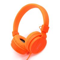 Bluelark Portable 3.5mm Foldable Over-Ear Headphone Headset Wired Pure Musical Audio Headphones Lightweght Cord Earphones Stereo Headsets for Phones, PC, MP3/ MP4 Player and More (Orange)