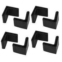 uxcell 34mm x 34mm x 3mm L Shape Furniture Angle Rubber Pad Foot Leg Cover Protector 8PCS