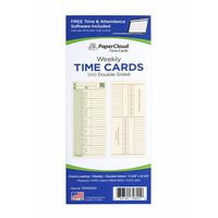 PaperCloud Time Cards, Weekly 2-Sided, compares with K1415, 1260, 3.375 x 8.25", 500 Count. Includes Free Software