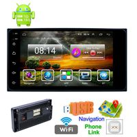 Hikity Double Din Car Stereo Android Touch Screen Radio 7 Inch Support GPS Navigation WiFi Connect Phone Mirror Link Bluetooth FM AM Tuning with Rear USB Port Input + 12 LED Backup Camera & Bracket