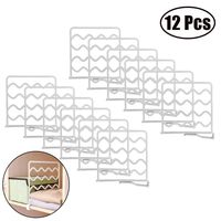FEOOWV Plastic Shelf Dividers,Closet Shelf Organizer Separator for Wood Shelves Wardrobe Dividers Storage and Organization,White (Set of 12)