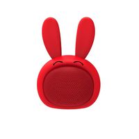 AEO AEO-AU-M815-RED Mini Bluetooth Speaker Wireless Portable Cute Bunny with Squishy Ears, Candy Red