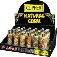 Clipper Cork (Natural Paisley) Lighters- Display Of 48