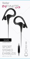 Vivitar V12586 Sport Earbuds with Mic, Black