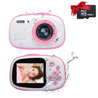 Ishare Camera, Kids Camera 8M 2.0 Inch HD Screen Waterproof Camera with Photo Frame, MP3/MP4 and Games Rechargeable Digital Camera for Girls/Boys(Pink with 16G Micro SD Card)