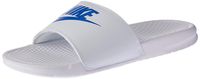 Nike Men's Benassi Just Do It Athletic Sandal, white/varsity royal, 15 D US