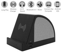 Wireless Charger & Bluetooth Speaker & Phone Holder 3 in 1 Home Audio Stereo Player Compatible for iPhone X/XS Max/XR/XS/8 Samsung Galaxy S9,S9+,S8,S8+,S7 Edge, S6, Note 9 Plus
