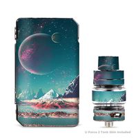 IT'S A SKIN Decal Vinyl Wrap for VooPoo Drag 2 V2 & UForce T2 Tank Vape Sticker Sleeve Cover/Planets and Moons Mountains