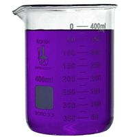 400ml Beaker, Low Form Griffin, Borosilicate 3.3 Glass, Double Scale, Graduated, Karter Scientific 232S4 (Single)