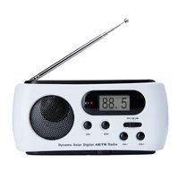 MOLEBIT Emergency Radio with Solar and Crank Charger, 3-LED Flashlight AM/FM Digital Portable Radio with USB Phone Changer for Outdoor Travel Camping Hike