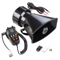 Yescom 7 Sound Loud Horn Car Warning Alarm Police Fire Siren PA Speaker with Microphone Emergency Amplifier