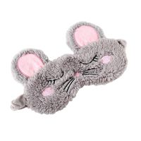 Kanngest Mouse Sleeping Mask Cute Rat Soft Plush with Silk Funny Blindfold Animal Eye Cover Eyeshade for Kids Girls Teens and Women Plane Travel Nap Night Sleeping