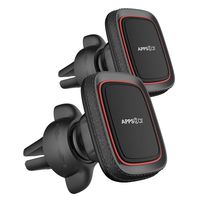 [2 Pack] Magnetic Phone Car Mount Vent Clip,APPS2Car Ultimate Hands Free Car Phone Mount Holder,Built-in 6 Strong Magnets,Air Vent Cell Phone Holder for Car with Adjustable Secure Tightening System