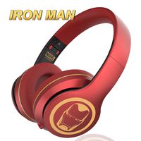 Marvel Iron Man Bluetooth Headphones V5.0, HD Stereo Headsets, Cartoon Over Ear Wireless Headphones with Microphone for Adults, Kilts, Kids, Children, Compatible for PC, Phone, Laptop, Mp3/4, Tablet