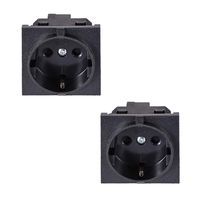 uxcell Panel Mount Outlet Adapter 250V AC 16A 3 Pins Power Socket Right Angle Pack of 2