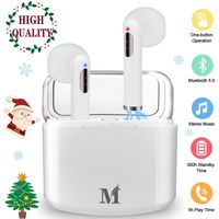 Wireless Earbuds,Bluetooth Earbuds Wireless Earphones Stereo Wireless Earbuds with Microphone/Charging Case Bluetooth in Ear Earphones Sports Earpieces Compatible iOS Samsung Android Phones(White)