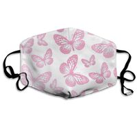 YUIOP Pink Butterfly Season Printed Mask Neutral Mask for Men and Women Polyester Dust-Proof Breathable Mask