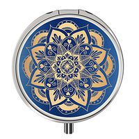 Pill Cases Metal,Custom Round Medecine Case Medecine Bottle Mini Travel Pill Vitamin Decorative Box Case Holder