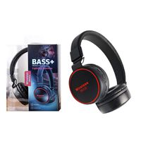 BT Wireless Sharing Headphone with Red Color LED Light, HiFi Bass Wired Foldable Headset,Built in Mic for Phone Tablet Laptop TV(Red Light)