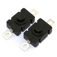 RuiLing 10pcs Self-Lock Push Button Switch KAN-28 for Flashlight SMD Type ON-Off Mini Switch (Flat Pin with Hole)