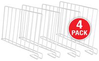 StorageMaid Metal Shelf Dividers For Wood Shelves - Closet Dividers for Linen, Towels, Purse, Sweater - Set of 4