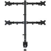 WALI Quad LCD Monitor Desk Mount Fully Adjustable Stand Fits 4 Screens up to 27 inch, 22 lbs. Weight Capacity per Arm (M004), Black