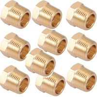 Brass Pipe Fitting,3/8 Inch NPT Male to 1/4 Inch NPT Female Brass Pipe Hose Tube Fitting Hex Head Bushing Adapter Convert (10, 1/4 NPT Female x 3/8 NPT Male)
