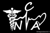 UR Impressions Certified Nursing Assistant - CNA Lifeline Heart Decal Vinyl Sticker Graphics for Cars Trucks SUV Vans Walls Windows Laptop|White|7.5 X 4.75 inch|URI386