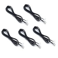 Sscon 3.3ft Black Telephone Landline Extension Cord Cable Line Wire with Standard RJ-11 6P4C Plug (Pack of 5)