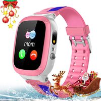 Kids Waterproof GPS Smart Watch Phone Girls Boys Toddler with HD Two-Way Call SOS 1.44" Touch Screen Camera Voice Chat Game Alarm Clock Gizmo Wrist Watch Students Learning Toy Christmas Birthday Gifts