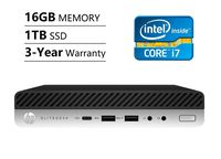 HP EliteDesk 800 G3 Mini Business Desktop (Intel Quad-Core i7-6700T 2.8Ghz, 16GB DDR4 RAM, 1TB SSD, Bluetooth, DisplayPort DP, Ethernet RJ-45, Keyboard + Mouse, Windows 10 Pro 64-bit