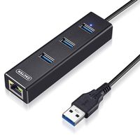 [Upgraded Version] ZACTEK 3-Port USB 3.0 Hub with Ethernet RJ45 USB Hub, Supporting 10/100/1000 Mbps Ethernet Adapter Converter Compatible with Macbook Pro Air, iMac, Chromebook, Surface Tablet Laptop