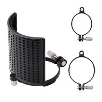 Pop Filter, Moukey MPFUBK [Upgraded Three Layers] Metal Panel & Metal Mesh & Advanced Filter Foam Layer Microphone Windscreen Cover Handheld Mic Shield Mask, for BLUE YETI, AT2020, AT2050