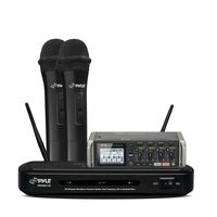 Zoom F4 Multitrack Field Recorder with Dual Frequency Wireless Mic Receiver Set with 2 Handheld Dynamic Transmitter Mics