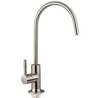 iSpring GA1-BN Kitchen Bar Sink Lead-Free Drinking Water Faucet, Reverse Osmosis Faucet, Contemporary Style, High Spout, Brushed Nickel Finish