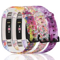 honecumi Floral Pattern Bands Compatible with Fitbit Alta/Alta hr Wristband Replacement Accessory-Exchange Watch Band for Men&Women Colorful Stripe Printing Straps