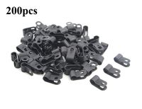 TOVOT 200 PCS Black Nylon Screw Wire Clips R-Type Clip Cable Clamp Fasteners Tubing Clips 1/4 Inch (6.5 mm) for Wire Management