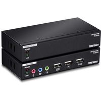 TRENDnet DVI KVM Extension Kit with Audio Support, Distances up to 50m (164 ft.), KVM Extender, USB 2.0, Transmitter, Receiver, Cat5e/Cat6, USB Device Port, TK-DEX5