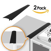 Linda's Silicone Kitchen Stove Counter Gap Cover Long & Wide Gap Filler (2 Pack) Seals Spills Between Counters, Stovetops, Washing Machines, Oven, Washer, Dryer | Heat-Resistant and Easy Clean (Black)