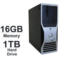 Dell Precision T5400 Workstation Tower ( Intel Xeon Quad Core 2.3 GHz processor, 16GB DDR2 RAM, 1TB Hard Drive, WiFi, Dual Video Output, DVD-RW, Microsoft Windows 7 Professional 64-Bit)