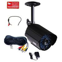 VideoSecu Security Camera Bullet Infrared Day Night Outdoor 520TVL 36 IR LEDs Built-in Mechanical IR-Cut Filter Switch for CCTV DVR Home System with Preamp Microphone, Power Supply, Cable M7W